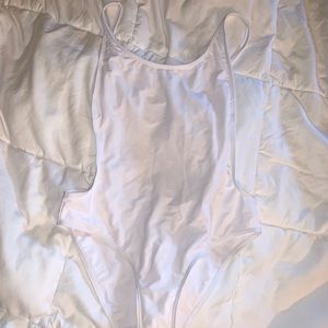 WHITE LOWBACK SWIMSUIT NEVER WORN